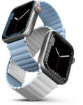 UNIQ Revix mágneses szilikon szíj Apple Watch 42/44/45/49mm, fehér/kék (UNIQ-45MM-REVWHTBLU) - redmobilshop
