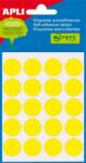 APLI Etikett, 19 mm kör, kézzel írható, színes, APLI, sárga, 100 etikett/csomag (02063) - tonerpiac