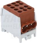 Tracon Főáramköri leágazó kapocs, sínre szerelhető, barna 2.5-25mm2, max. 1000VAC/DC, max. 101A (FLECU-25-16-3B)