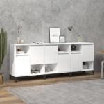 vidaXL Servante, 3 buc, alb extralucios, 60x35x70 cm, lemn prelucrat (3185745) Comoda