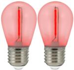 Polux KÉSZLET 2x LED Izzó PARTY E27/0, 3W/36V piros 322180 (SA1799)