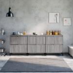 vidaXL Servante, 3 buc, sonoma gri, 60x35x70 cm, lemn prelucrat (3185781) Comoda