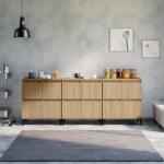 vidaXL Servante, 3 buc, stejar sonoma, 60x35x70 cm, lemn prelucrat (3185778) Comoda