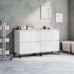 vidaXL Servante, 2 buc, alb extralucios, 60x35x70 cm, lemn prelucrat (3185761) Comoda