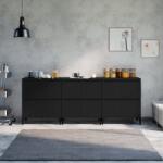 vidaXL Servante, 3 buc, negru, 60x35x70 cm, lemn prelucrat (3185776) Comoda