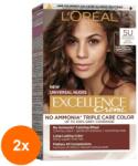 L'Oréal Set 2 x Vopsea de Par Permanenta fara Amoniac L'Oreal Paris Excellence Universal Nudes, 5U Light Brown, 192 ml
