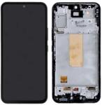 Samsung A546B Galaxy A54 5G Előlap Keret+LCD Kijelző+Érintőpanel, Graphite Szürke, Fekete (GH82-31232A, GH82-31231A) Gyári, Service pack