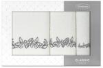 Eurofirany Clavia 3db-os törölköző szett virágos hímzéssel Krémszín/grafit
