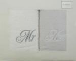 Eurofirany Mr és Mrs hímzett törölköző szett 2db 50x90 cm Fehér/ezüst