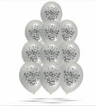 Globos Lufi, esküvőre, átlátszó, arany mintával 30 cm 10 db/cs