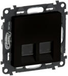 Legrand Valena Life 756343 Informatikai csatlakozóaljzat 2xRJ45 Cat. 6 UTP fekete burkolattal keret nélkül (Legrand 756343) (756343)