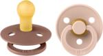 BIBS - Set 2 suzete Colour Latex, tetina rotunda, 0 luni +-Blush/Woodchuck