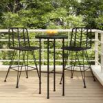 vidaXL 2 db bárszék fekete polietilén rattan és acél 45x56x103.5 cm (319430/1)