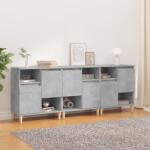 vidaXL Servante, 3 buc, gri beton, 60x35x70 cm, lemn prelucrat (3185739) Comoda