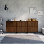 vidaXL Servante, 3 buc, stejar maro, 60x35x70 cm, lemn prelucrat (3185782) Comoda