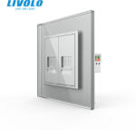 LIVOLO Priza dubla RJ45 retea calculator + retea calculator Livolo (VL-2FCCP-1IP-P7E)