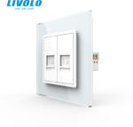 LIVOLO Priza dubla RJ45 retea calculator + retea calculator Livolo (VL-2FCCP-1WP-P7E)