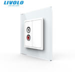 LIVOLO Priza simpla Audio RCA cu panou sticla crystal Livolo (VL-FCAU-1WP-P7E)