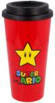 Stor - Műanyag termo pohár fedővel SUPER MARIO Star, 520ml, 01379
