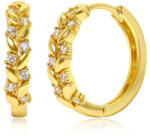  Arannyal bevont 1, 7 cm-es kis karika fülbevaló áttetsző CZ kristályokkal (0696. ) (1WS245485E)