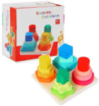  Jucarie de stivuit din lemn 4 forme geometrice Geometric Four Column (101523)