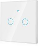 Rovo Intrerupator Smart cu Touch Rovo FN2C, 2 canale, Sticla Securizata, Tuya, Life Smart, RF 433MHz, Alexa si Google Assistant, fara nul (FN2C) - Technodepo