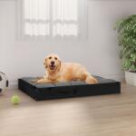 vidaXL Pat pentru câini, negru, 71, 5x54x9 cm, lemn masiv de pin (820860) - comfy