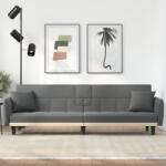vidaXL Canapea extensibilă cu suporturi de pahar, gri închis, textil (351870) Canapea