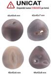  Cabochon din Agata Dungata Druzy de Forma Picatura - Disc - 42-45 x 42 x 6-8 mm