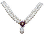 Frumoasa Venetiana Colier argint perle ametist (C1883)