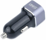 Uniq Autós szivargyújtós töltő micro-USB kábellel fekete színben