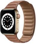 Apple Watch 3/4/5/6/7/8/SE 38/40/41mm barna Loop Leather bőr óraszíj mágneses