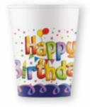 Procos S. A Party papír pohár, happy birthday, konfettis, 2 dl, 8 db