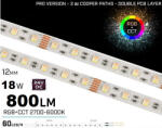 ARLIGHT Banda LED RGBCCT , 60LED, 24V , 18W , IP20 , 800 lm , 12mm , Versiunea PRO 3oz
