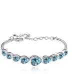  ELEGÁNS SZÍVES KARKÖTŐ - aquamarine