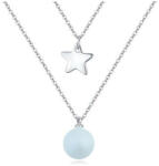  GYÖNGY - CSILLAG MEDÁL NYAKLÁNCON - light blue