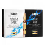 ISDIN - Ser corector pentru depigmentare + Peeling exfoliant de noapte Isdin, 10 + 10 fiole