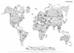  Harta de perete decorativă a Lumii