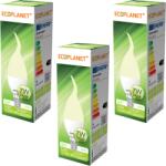 ECOPLANET Set 3 Buc - Bec LED Ecoplanet lumanare flacara C35, E14, 7W (60W), 630LM, F, lumina neutra 4000K, Mat (ECO-0212X3)