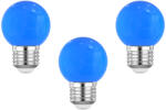ECOPLANET Set 3 Buc - Bec LED Ecoplanet glob mic albastru G45, E27, 1W (10W), 80 LM, G, Mat (ECO-0195X3)
