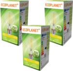ECOPLANET Set 3 Buc - Bec LED A60 filament Ecoplanet Vintage, E27, 7W (60W), 805 LM, E, lumina calda 3000K, Clar Transparent (ECO-0256X3)