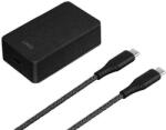 Uniq töltő Versa Slim USB-C PD 18W + kábel USB-C fekete (LITHOS Collective)