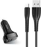 USAMS autós töltő 2xUSB C13 2, 1A USB-C fekete NTU35TC13TZ