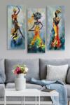 Adana Tablou MDF (3 bucăți) Marvellous African Lady, Multicolor, 50 x 70 cm (6692631609477)