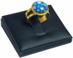 Maria King Kék virágos üveglencsés gyűrű, választható arany és ezüst színben (STM-400-gy-13)