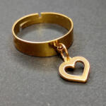 Maria King Szív charmos állítható méretű gyűrű, arany színű, választható szélességben (STM-285-gy)
