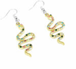 Maria King Színes kristályos kígyós fülbevaló, ezüst színű akasztóval (STM-286-f-e)