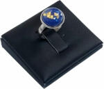 Maria King Kék-arany üveglencsés gyűrű, választható arany és ezüst színben (STM-400-gy-32)
