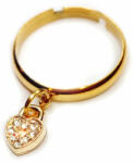 Maria King Kristály lakat charmos állítható méretű gyűrű, arany színű, választható szélességben (STM-362-gy)
