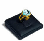 Maria King Nyújtózkodó cicás üveglencsés gyűrű, választható arany és ezüst színben (STM-400-gy-5)